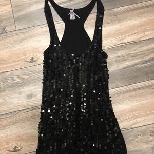Black Sequin Tank Top